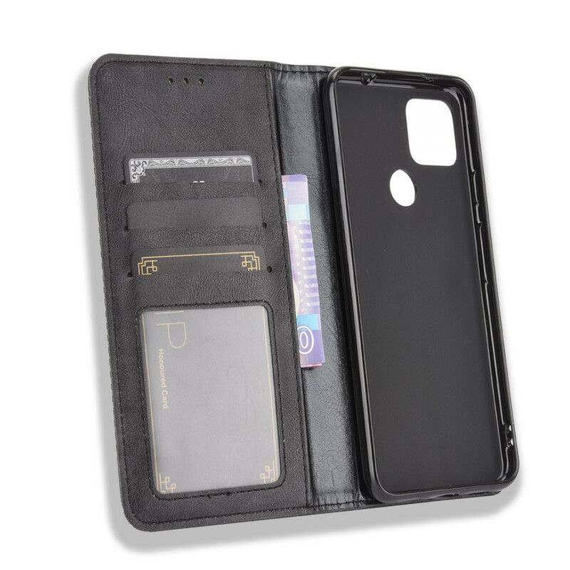 Cover Google Pixel 4A 5G Flip Cover Vintage Stiliseret Lædereffekt