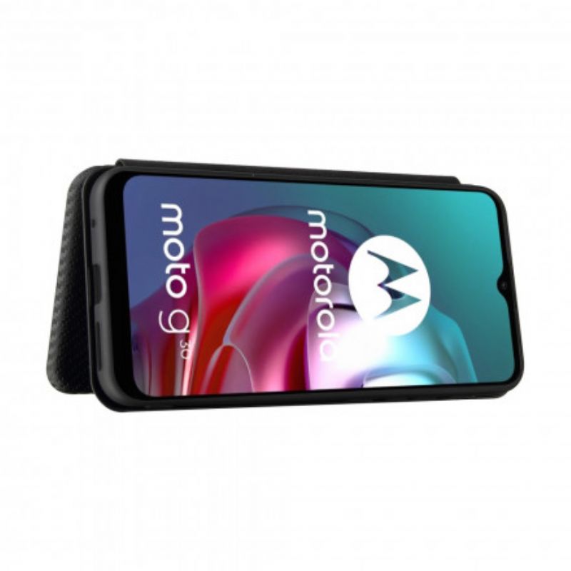 Cover Moto G10 / G30 Flip Cover Farvet Carbon Silikone