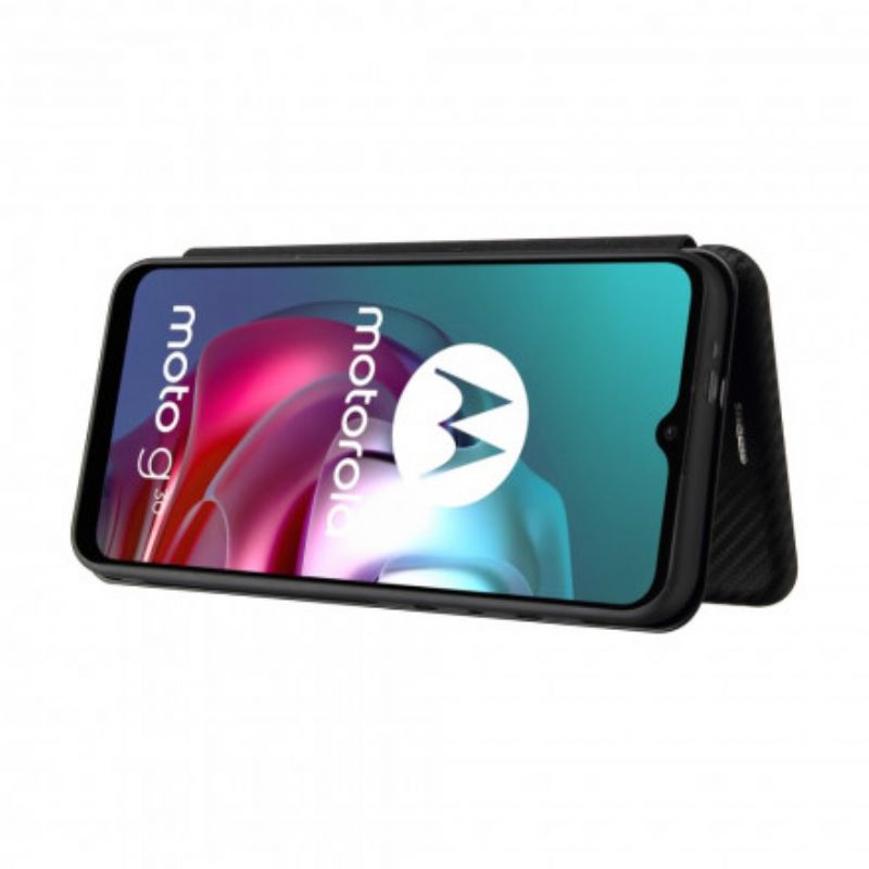 Cover Moto G10 / G30 Flip Cover Farvet Carbon Silikone