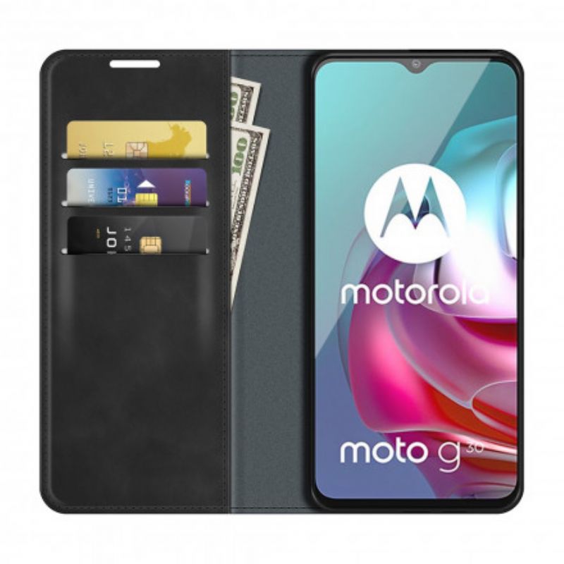 Cover Moto G10 / G30 Flip Cover Silkeblødt Lædereffekt