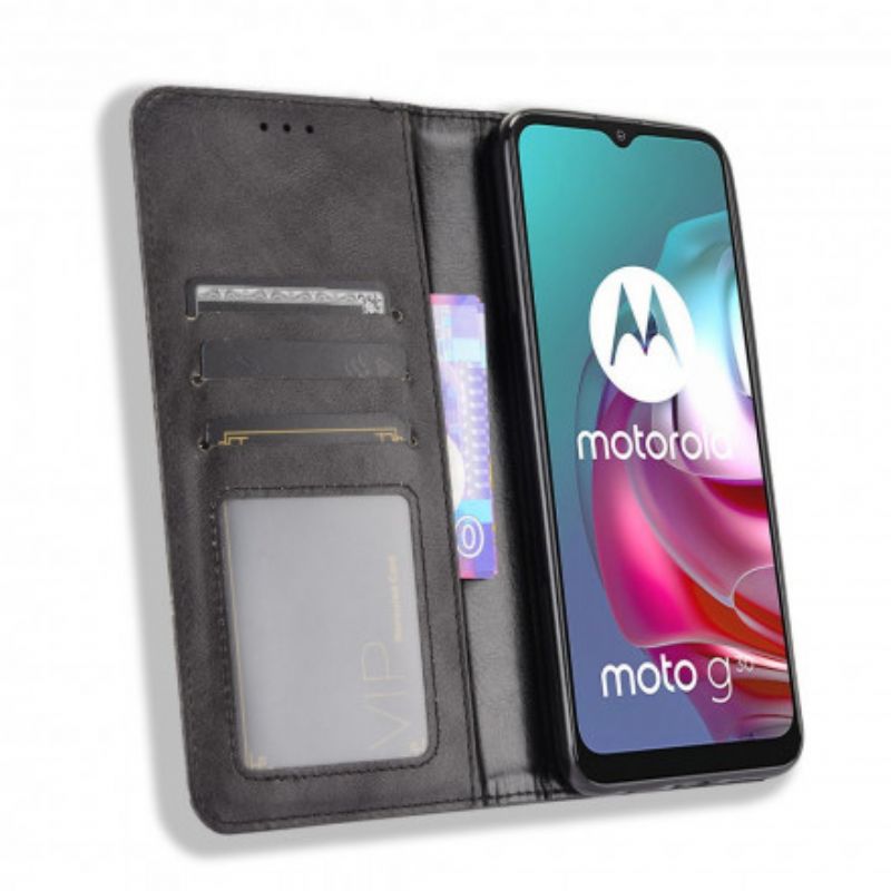 Cover Moto G10 / G30 Flip Cover Stylet Vintage Lædereffekt