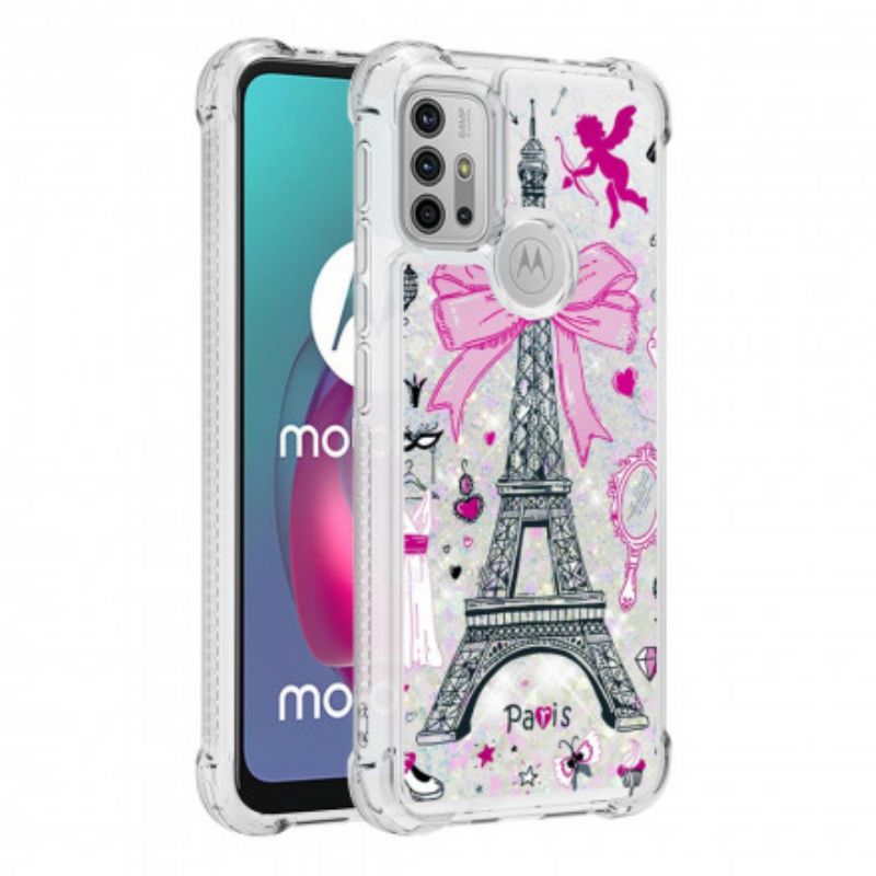 Cover Moto G10 / G30 Glitrende Eiffeltårnet