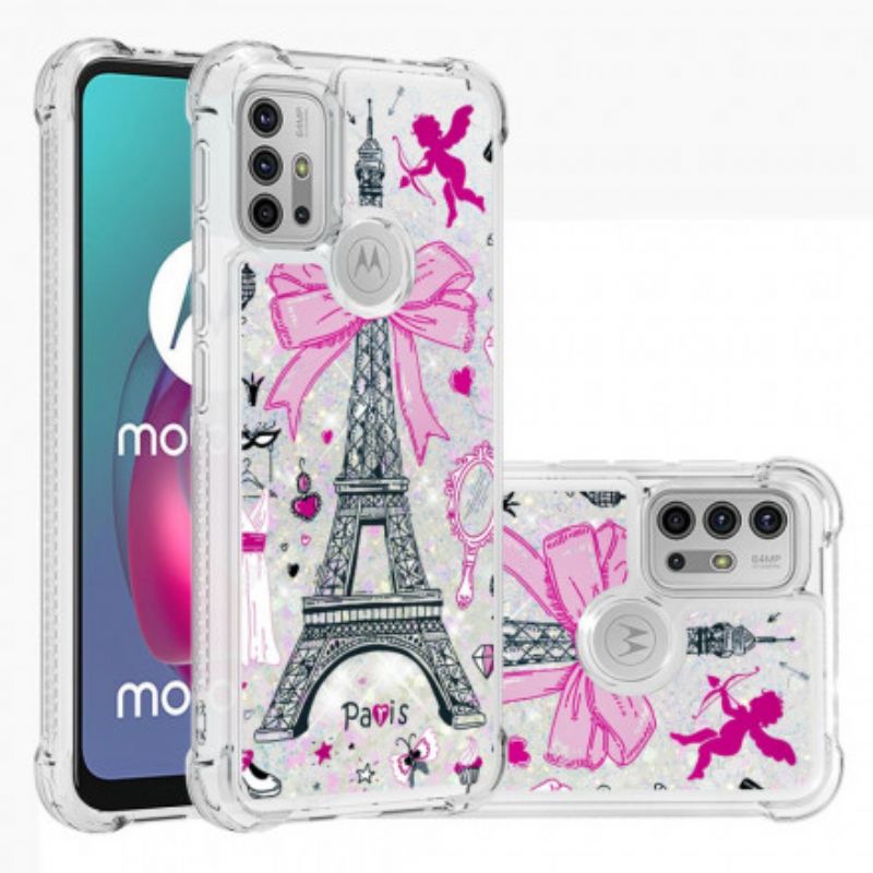 Cover Moto G10 / G30 Glitrende Eiffeltårnet