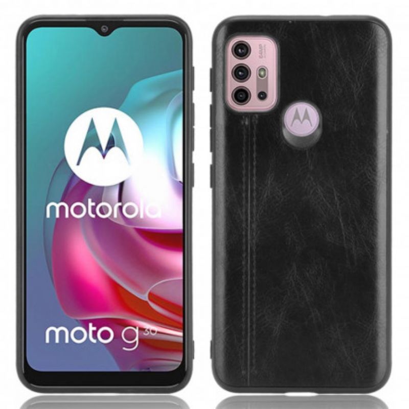 Cover Moto G10 / G30 Søm Lædereffekt