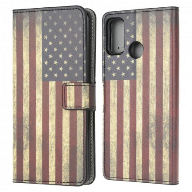 Flip Cover Moto G10 / G30 Amerikansk Flag