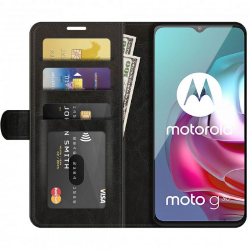 Flip Cover Moto G10 / G30 Design Lædereffekt