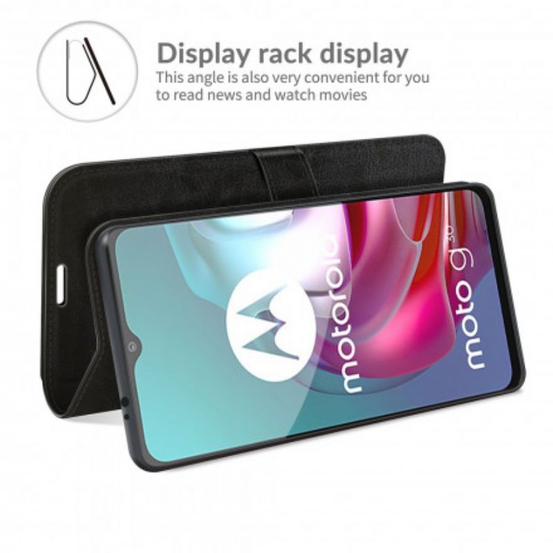 Flip Cover Moto G10 / G30 Design Lædereffekt