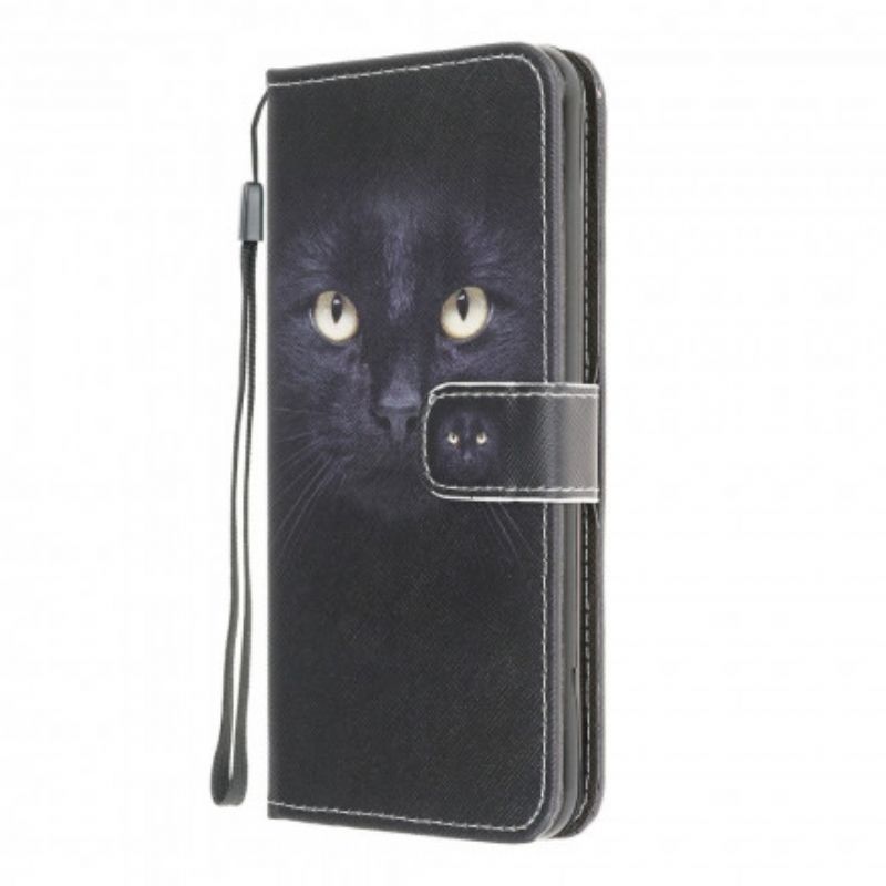 Flip Cover Moto G10 / G30 Med Snor Thong Black Cat Eyes