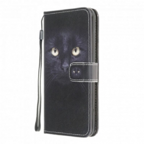 Flip Cover Moto G10 / G30 Med Snor Thong Black Cat Eyes