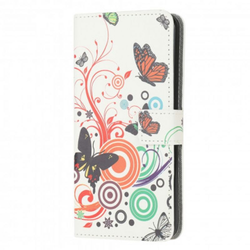 Flip Cover Moto G10 / G30 Sommerfugle Og Blomster