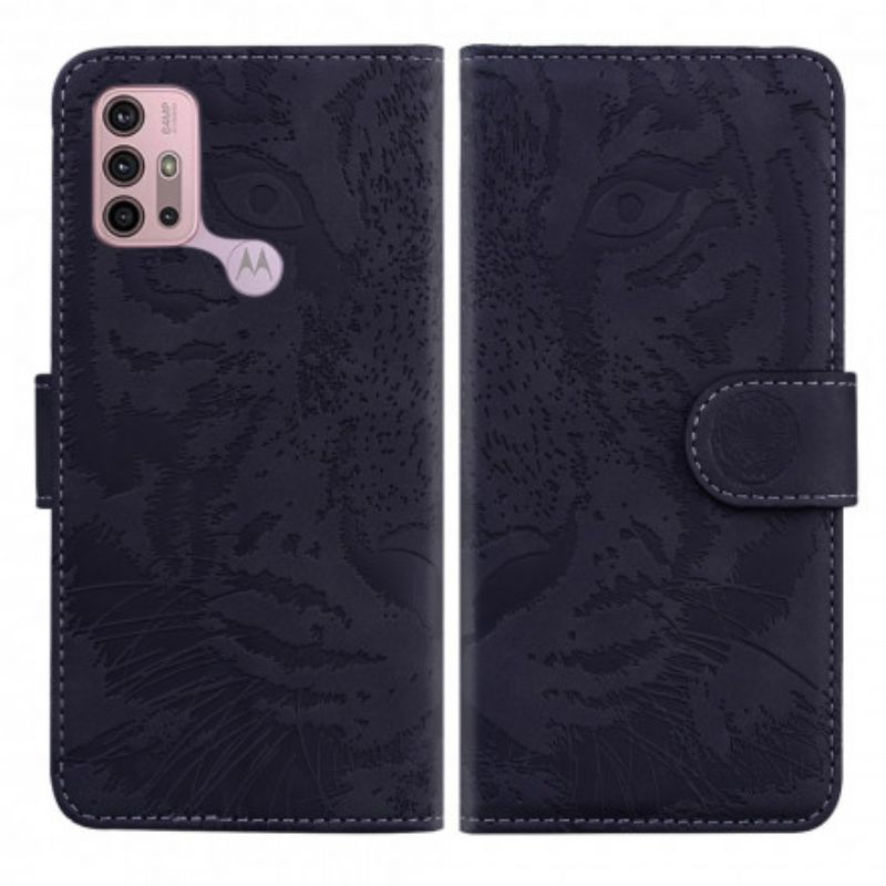 Flip Cover Moto G10 / G30 Tiger Ansigtstryk