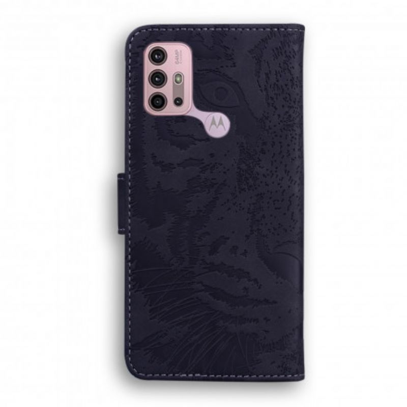 Flip Cover Moto G10 / G30 Tiger Ansigtstryk