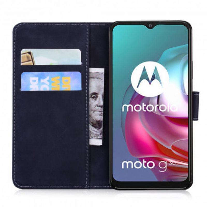 Flip Cover Moto G10 / G30 Tiger Ansigtstryk