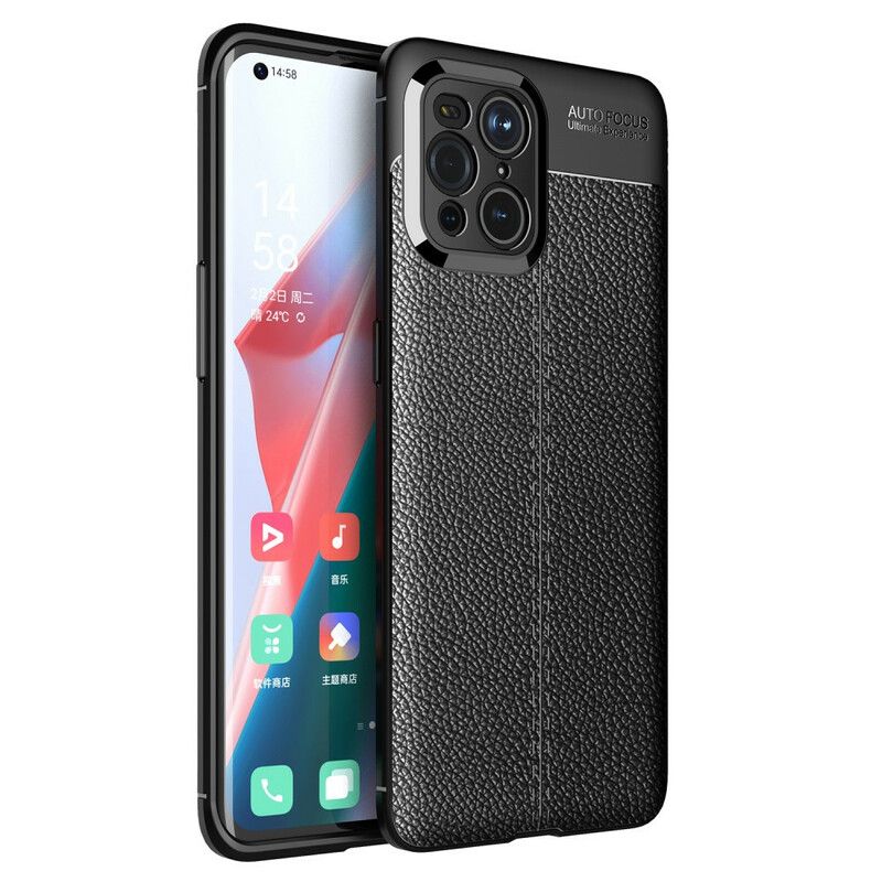 Cover Oppo Find X3 / X3 Pro Dobbelt Linje Litchi Lædereffekt