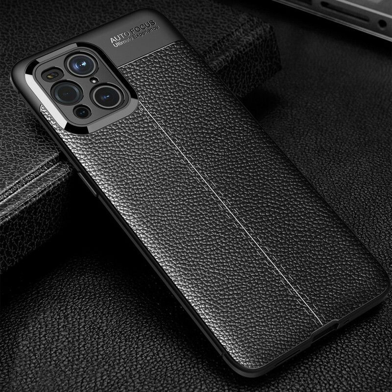 Cover Oppo Find X3 / X3 Pro Dobbelt Linje Litchi Lædereffekt