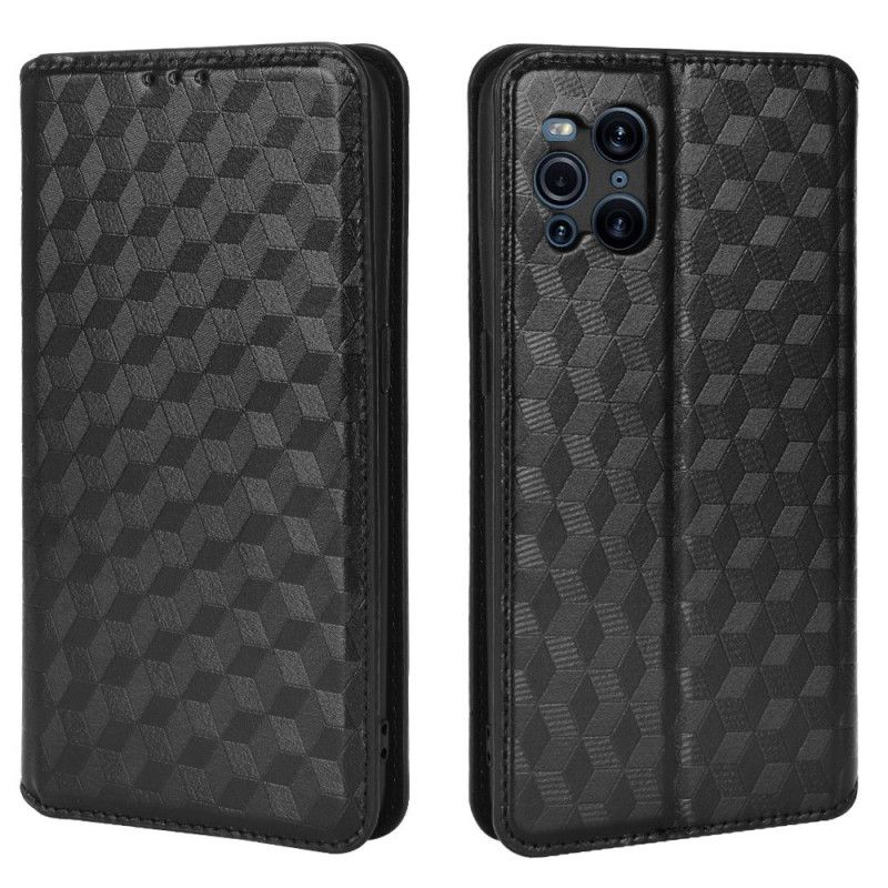 Cover Oppo Find X3 / X3 Pro Flip Cover Diamant Lædereffekt