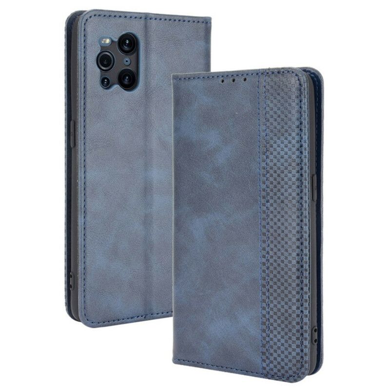 Cover Oppo Find X3 / X3 Pro Flip Cover Stylet Vintage Lædereffekt