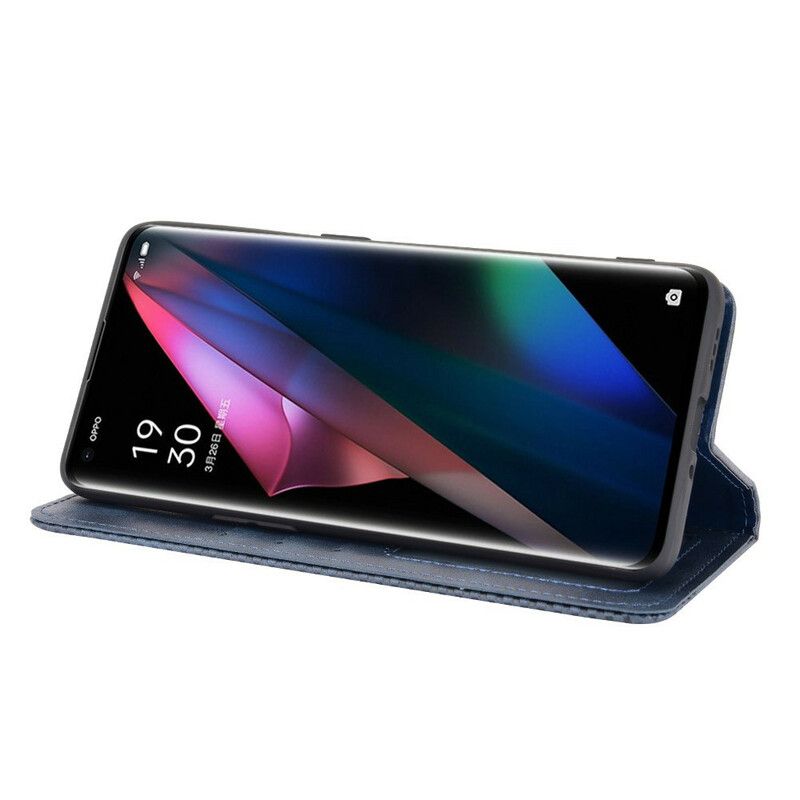 Cover Oppo Find X3 / X3 Pro Flip Cover Stylet Vintage Lædereffekt