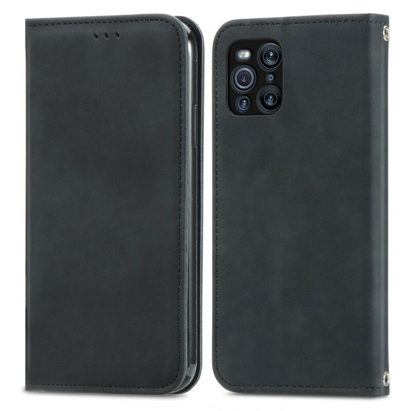 Cover Oppo Find X3 / X3 Pro Flip Cover Vintage Kunstlæder