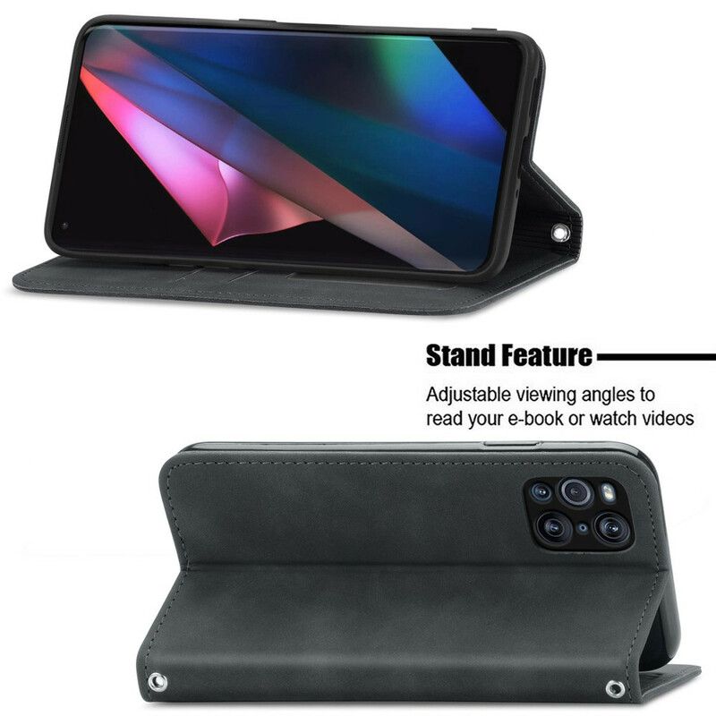 Cover Oppo Find X3 / X3 Pro Flip Cover Vintage Kunstlæder