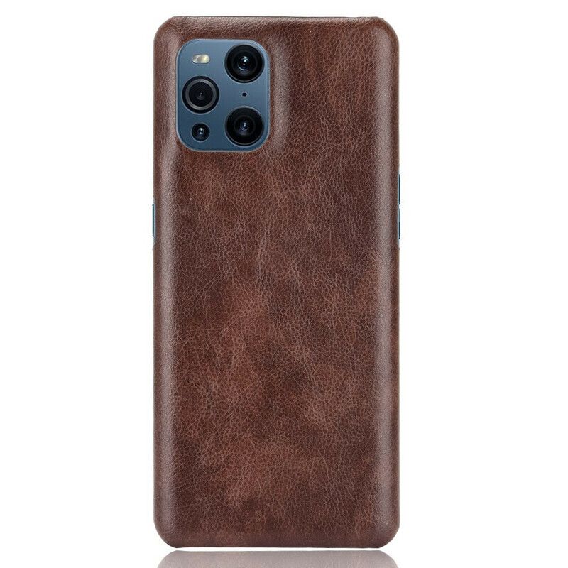 Cover Oppo Find X3 / X3 Pro Lichi-lædereffekt