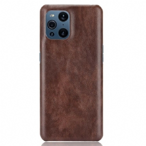 Cover Oppo Find X3 / X3 Pro Lichi-lædereffekt