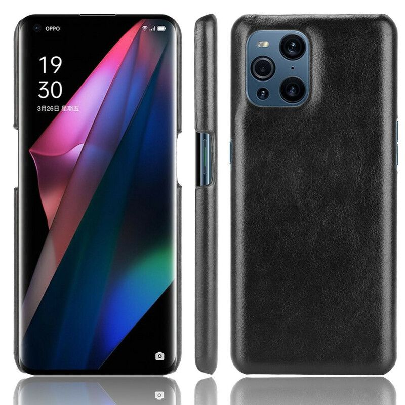 Cover Oppo Find X3 / X3 Pro Lichi-lædereffekt