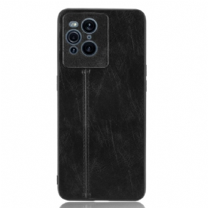 Cover Oppo Find X3 / X3 Pro Søm Lædereffekt