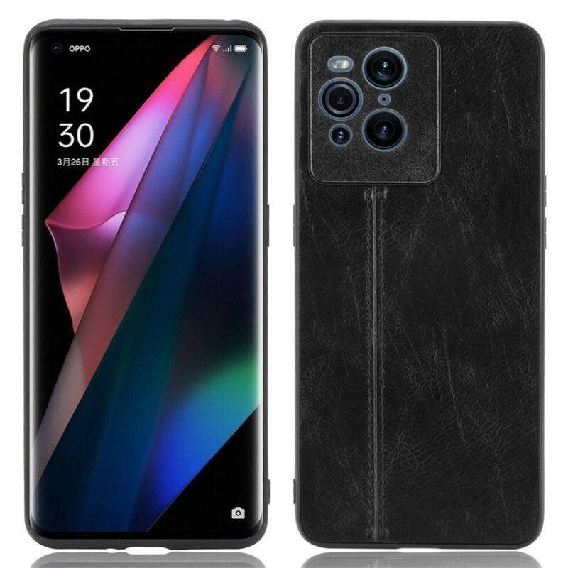 Cover Oppo Find X3 / X3 Pro Søm Lædereffekt