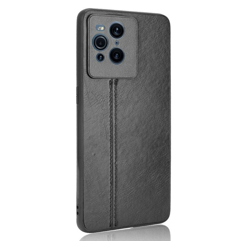 Cover Oppo Find X3 / X3 Pro Søm Lædereffekt