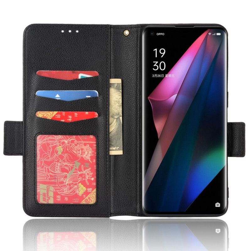 Flip Cover Oppo Find X3 / X3 Pro Læder Cover Dobbelt Klap Litchi Nye Farver