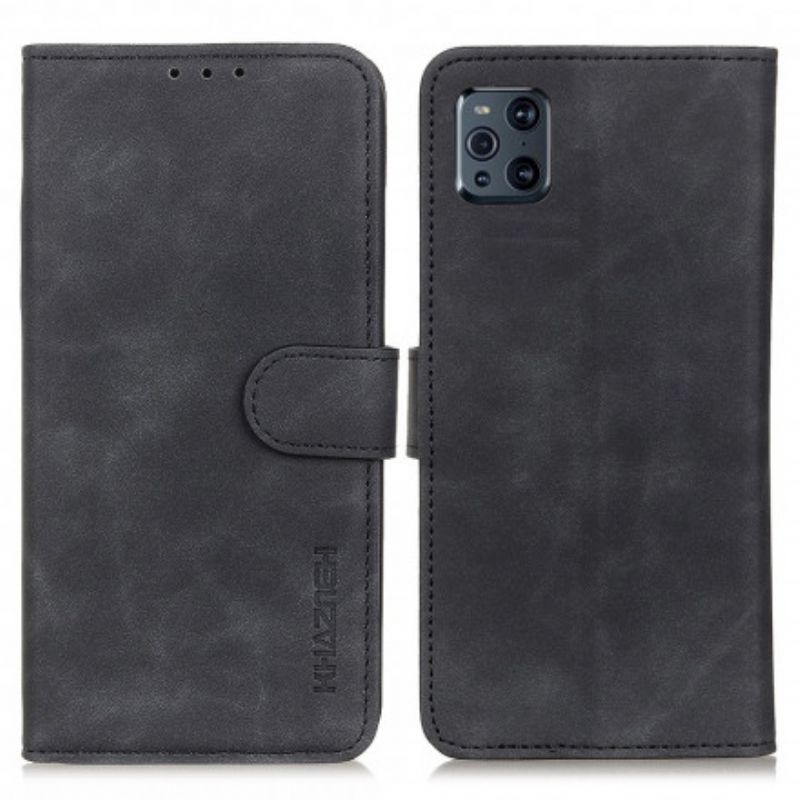 Flip Cover Oppo Find X3 / X3 Pro Mat Vintage Lædereffekt Khazneh