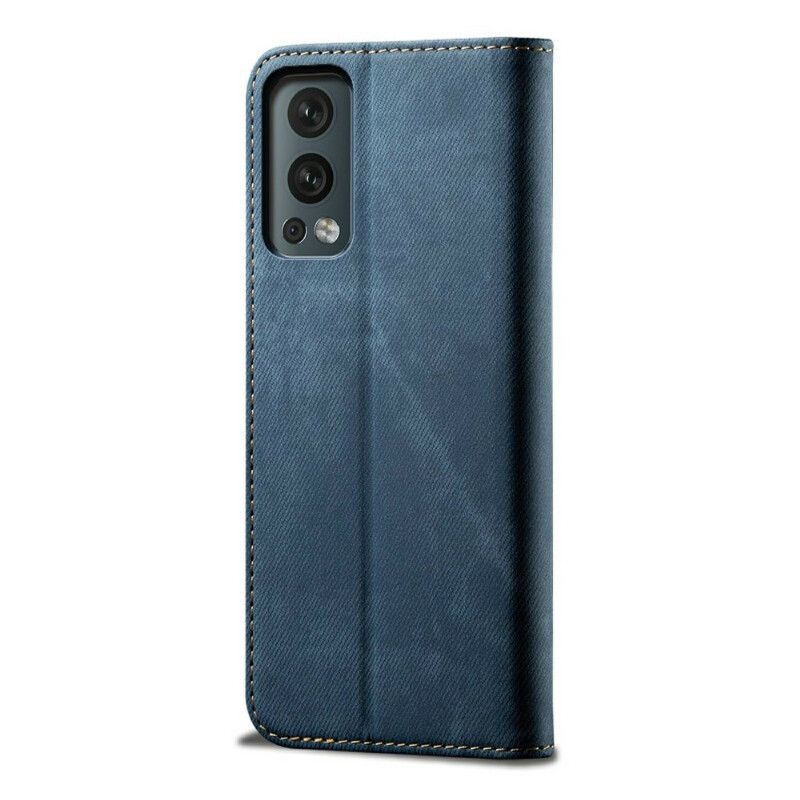 Cover OnePlus Nord 2 5G Flip Cover Imiteret Læder Jeans Tekstur