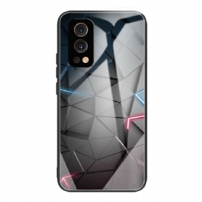 Cover OnePlus Nord 2 5G Geometri Hærdet Glas