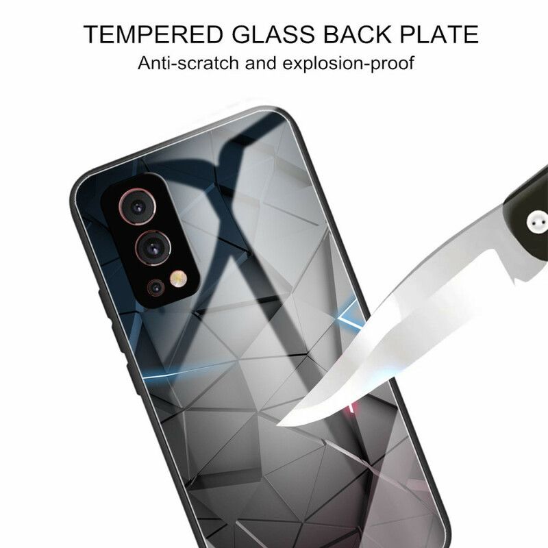 Cover OnePlus Nord 2 5G Geometri Hærdet Glas