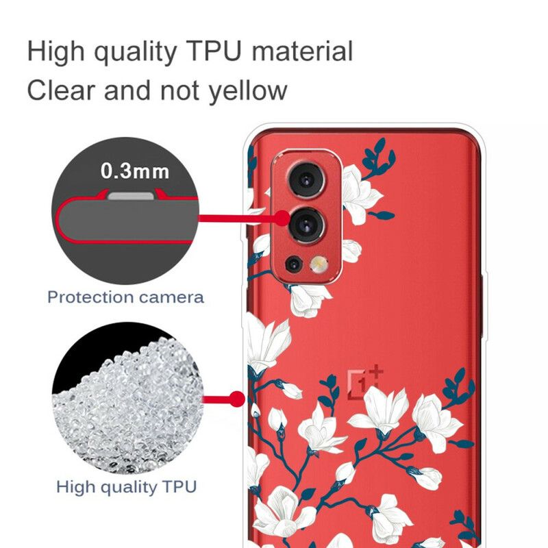 Cover OnePlus Nord 2 5G Hvide Blomster