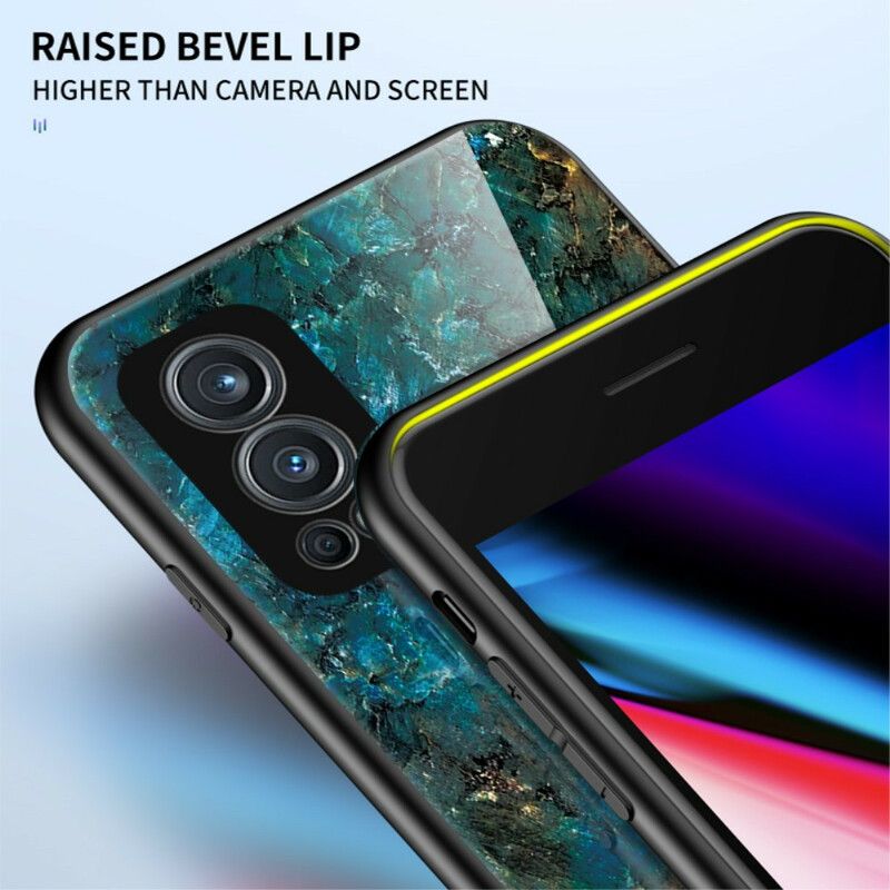 Cover OnePlus Nord 2 5G Marmorfarver Hærdet Glas