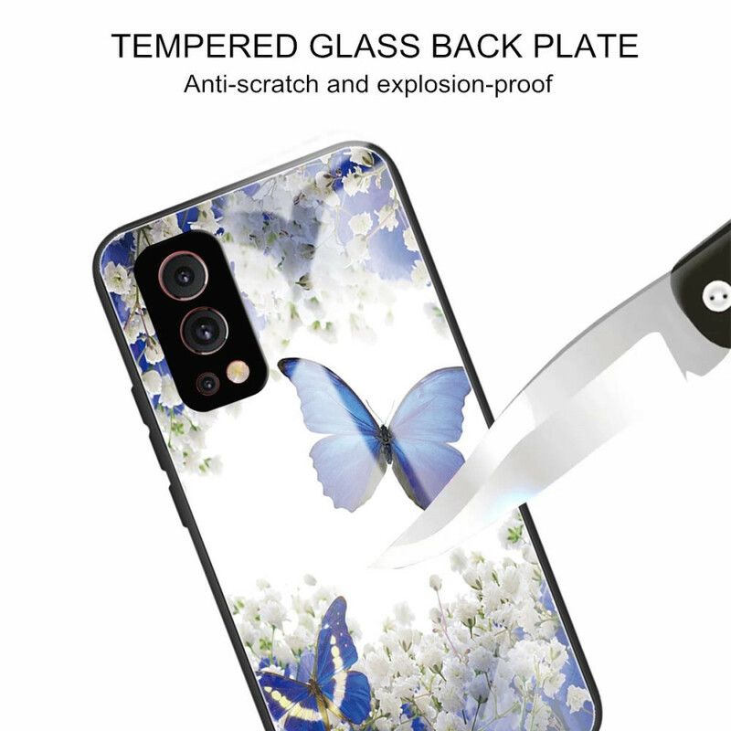 Cover OnePlus Nord 2 5G Sommerfugledesign Af Hærdet Glas