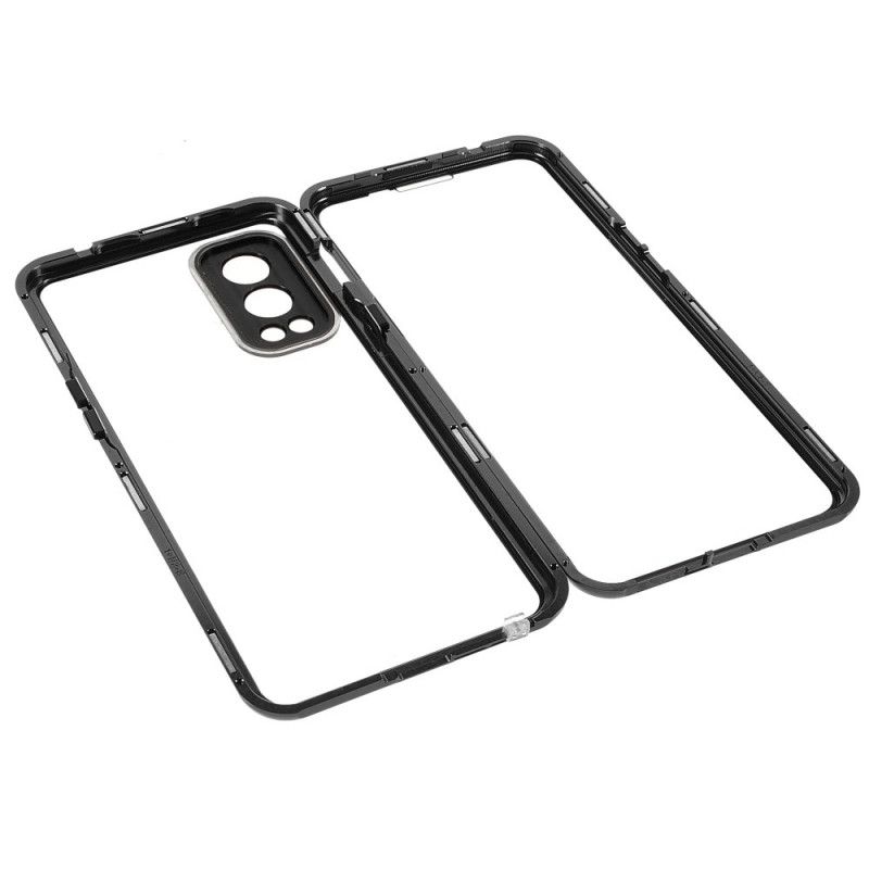 Cover OnePlus Nord 2 5G To Sider Magnetisk Hærdet Glas Og Metal