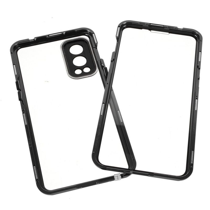 Cover OnePlus Nord 2 5G To Sider Magnetisk Hærdet Glas Og Metal