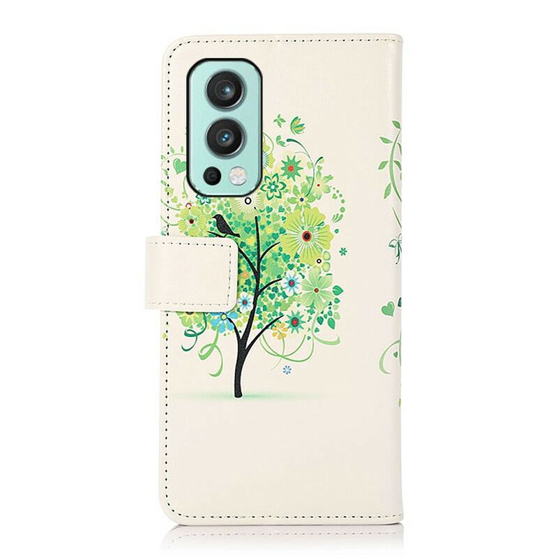 Flip Cover OnePlus Nord 2 5G Blomstrende Træ