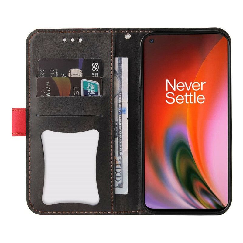 Flip Cover OnePlus Nord 2 5G Farvet Tofarvet Kunstlæder