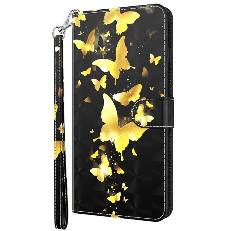 Flip Cover OnePlus Nord 2 5G Gule Sommerfugle