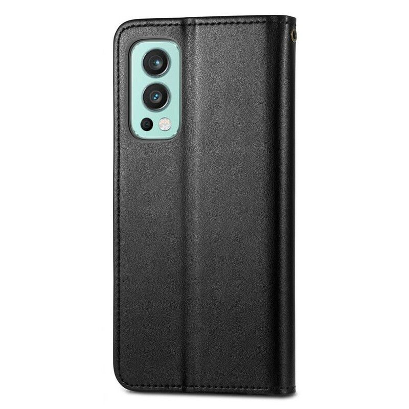 Flip Cover OnePlus Nord 2 5G Imiteret Læder Og Vintage Lås