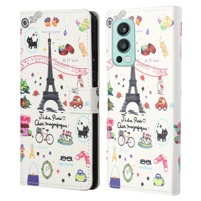 Flip Cover OnePlus Nord 2 5G Jeg Elsker Paris