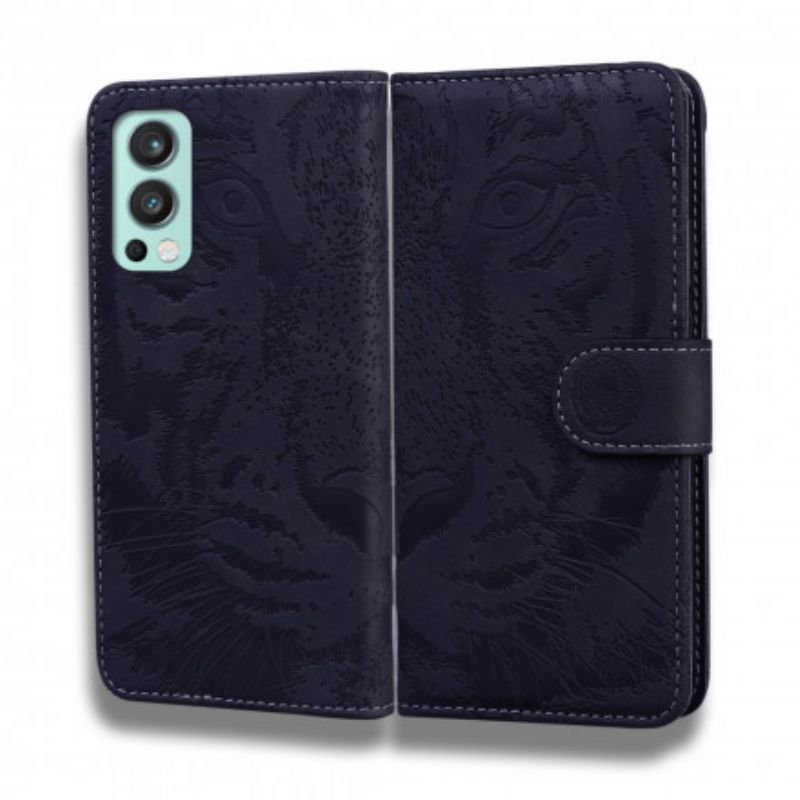 Flip Cover OnePlus Nord 2 5G Tiger Ansigtstryk