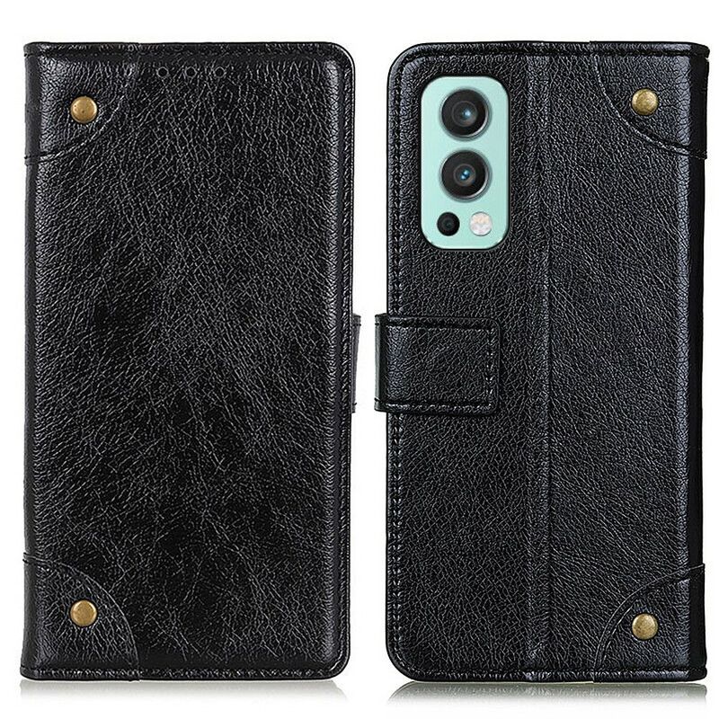 Flip Cover OnePlus Nord 2 5G Vintage Nitter Nappa Læderstil