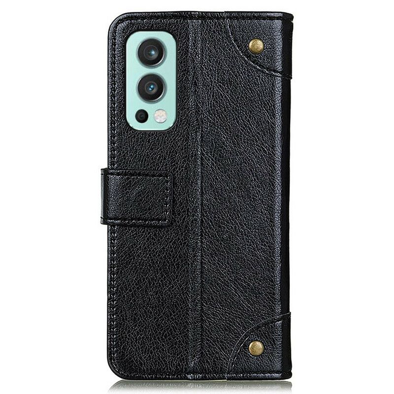 Flip Cover OnePlus Nord 2 5G Vintage Nitter Nappa Læderstil