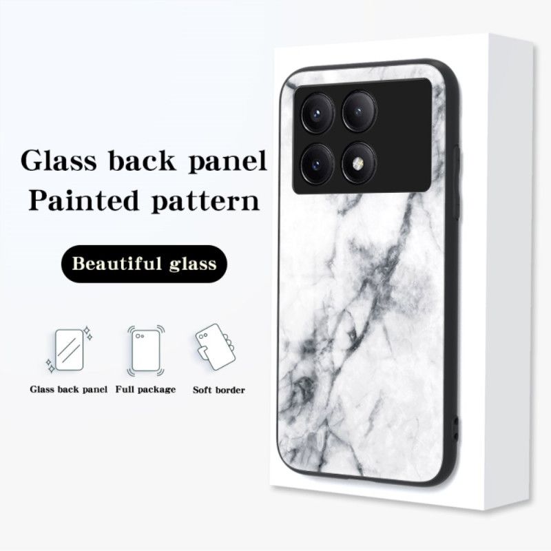 Cover Poco X6 Pro 5g Marmor Hærdet Glas