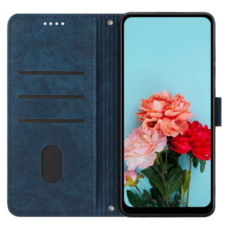 Flip Cover Poco X6 Pro 5g Geometriske Linier Med Rem